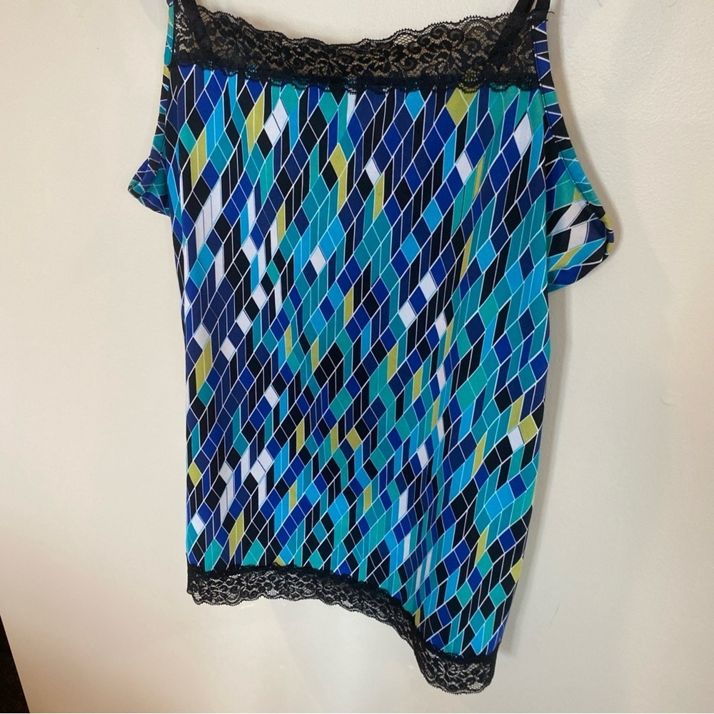 Vintage Y2K Fashion Bug Business Casual Lace Lined Camisol Top Womens Size Xl - Picture 2 of 5